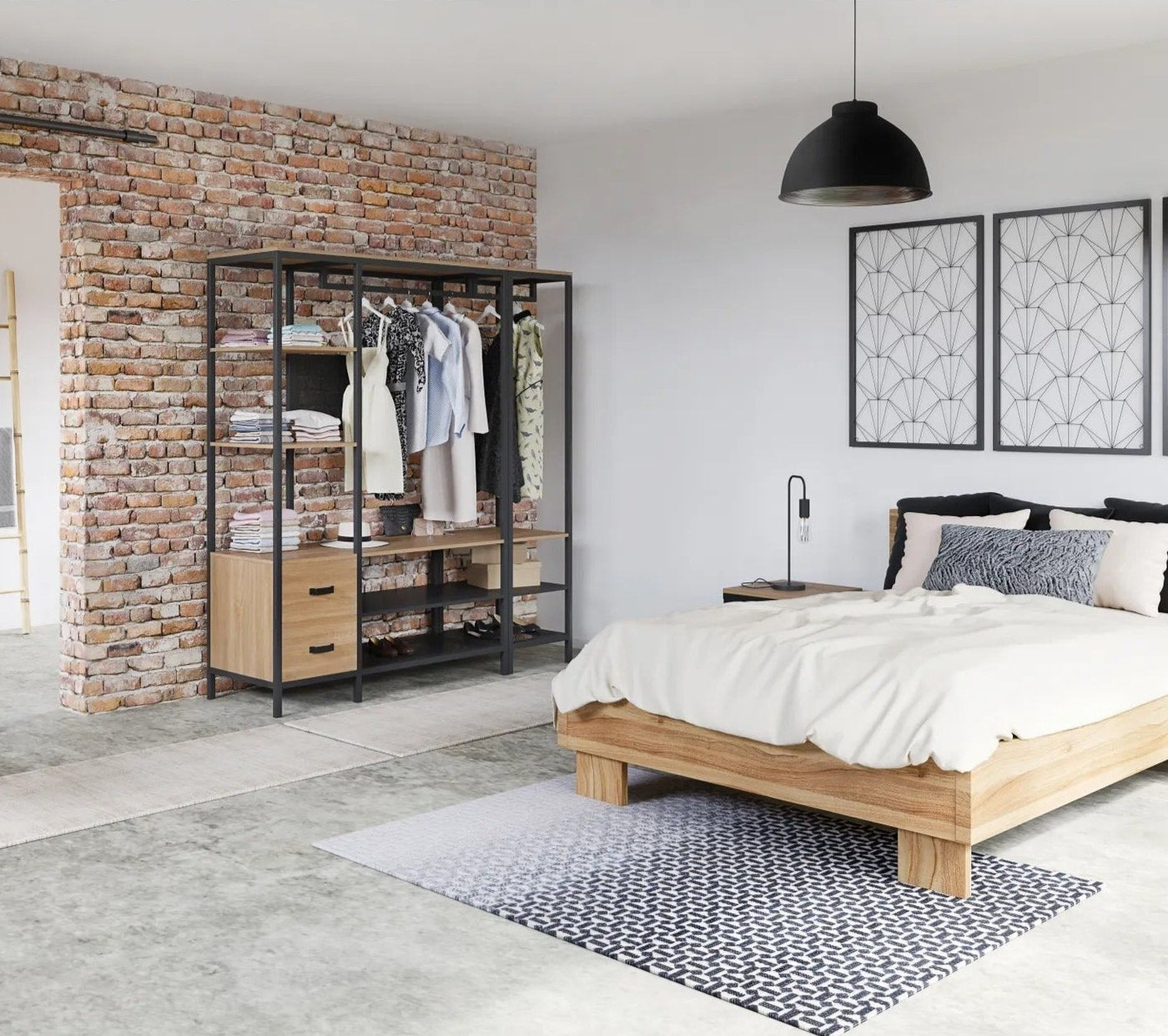 MALLORY vestidor esquinero modular estilo industrial