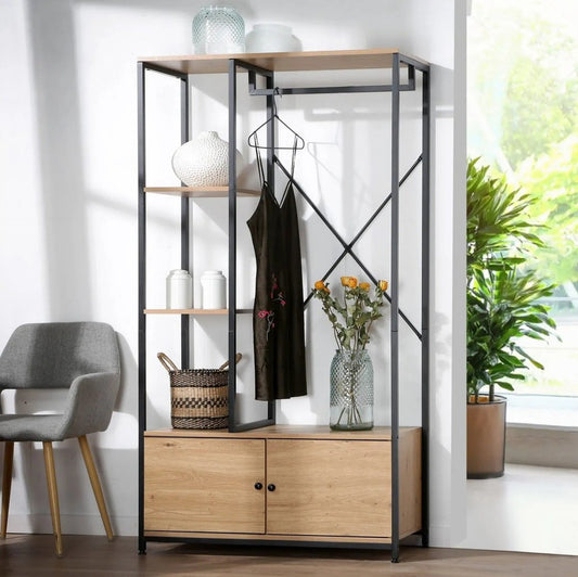 Armario con almacenaje efecto madera - Al 167 x L 90 cm