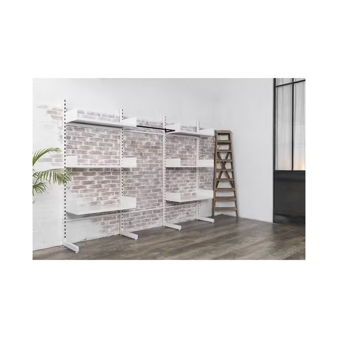 Mobilier de rangement autoportant sans fixation en métal blanc robuste