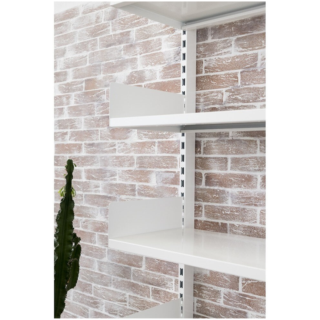 Mobilier de rangement autoportant sans fixation en métal blanc robuste