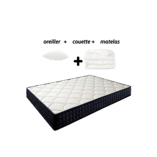 Matelas 90x190cm + couette 140x200cm + oreillers 60x60cm