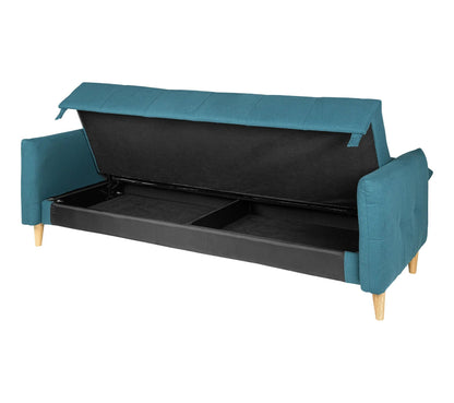 Banquette lit BIMBO tissu Bleu canard