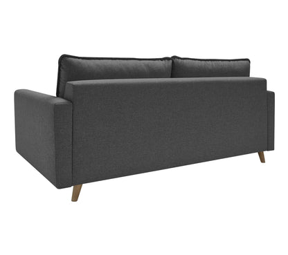 Canapé 3 places convertible semi-express SINKI tissu gris anthracite couchage 182x142cm