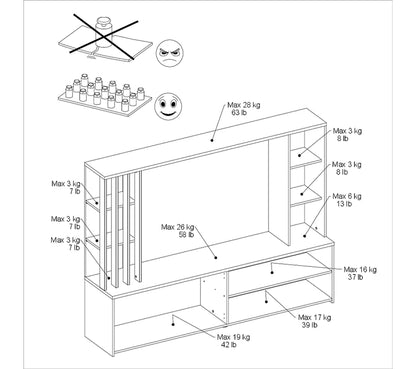 Mueble TV OMBRE imitación roble y blanco