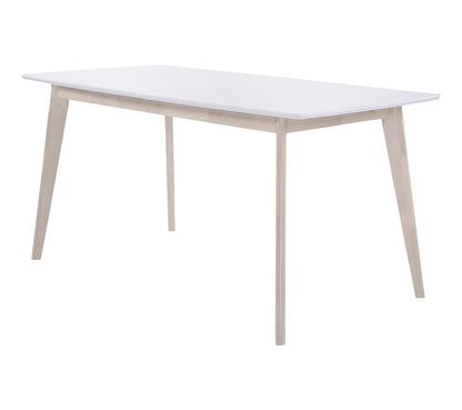 Table extensible L160-200 cm MALENA scandinave bois et blanc