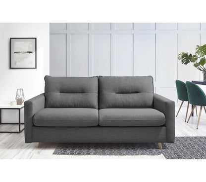 Canapé 3 places convertible semi-express SINKI tissu gris anthracite couchage 182x142cm