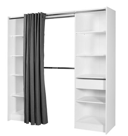 Kit tocador 2 columnas reversibles con cortina Eklips II blanca A. 200 x L. 200 x P. 48 cm