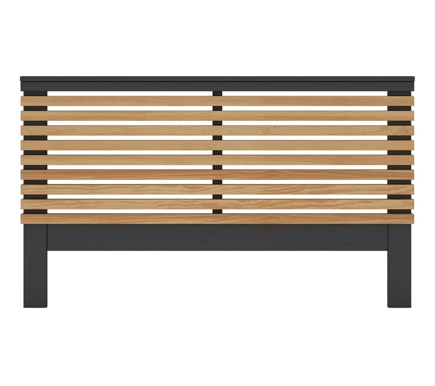 Kopfteil 140 cm LAVIS schwarz und gewachstes Holz