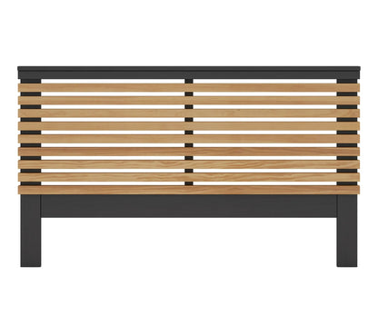 Kopfteil 140 cm LAVIS schwarz und gewachstes Holz