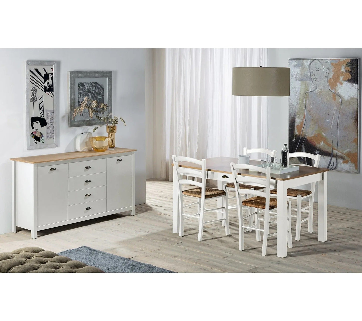 Buffet campagne MAYA Bois massif blanc