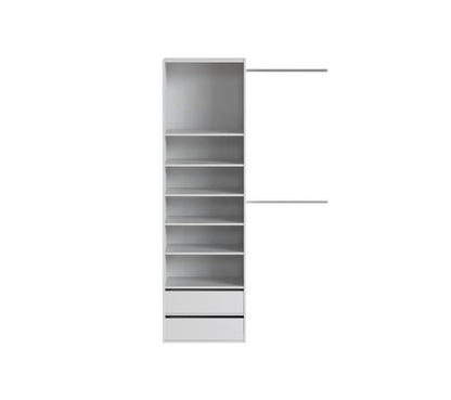 Ankleideset 1 Säule, 2 Kleiderschränke und 2 Schubladen – Weiß – L 117 XP 48 XH 200