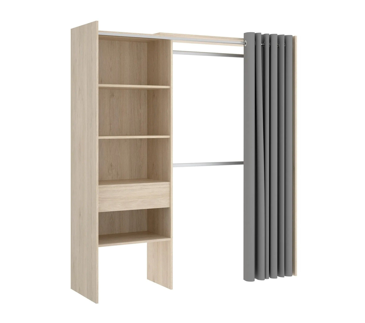 Armoire Dressing Extensible En Panneau De Particules Coloris Chêne Naturel