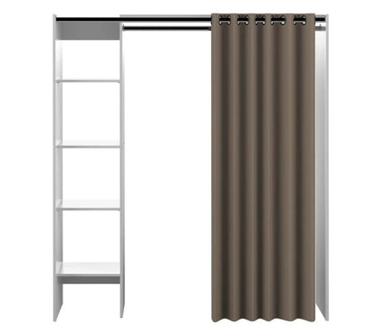 Vestidor Tom Blanco Y Cortina Taupe Una Columna 160 X 182