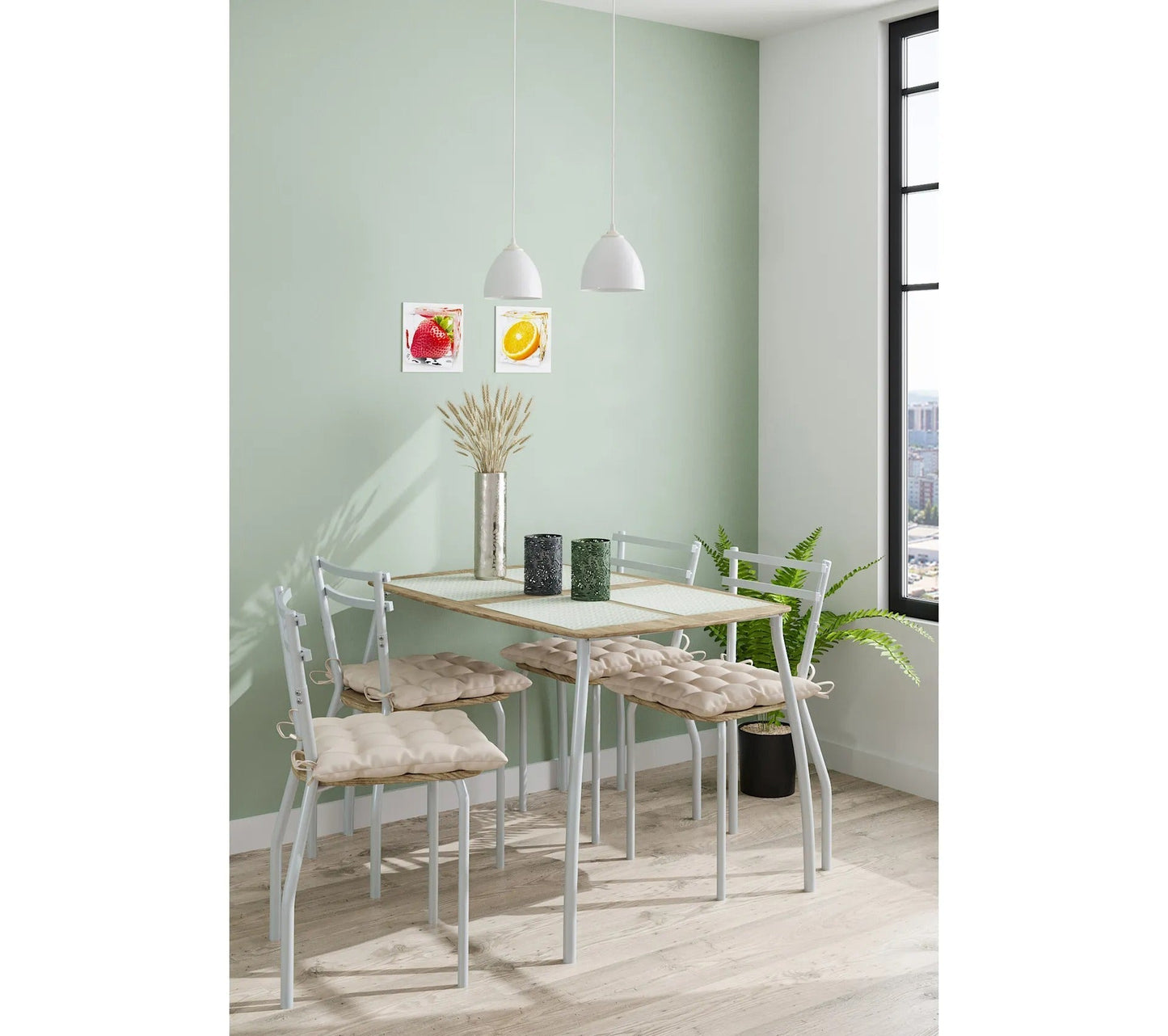 Comedor RICK 2 Blanco/roble