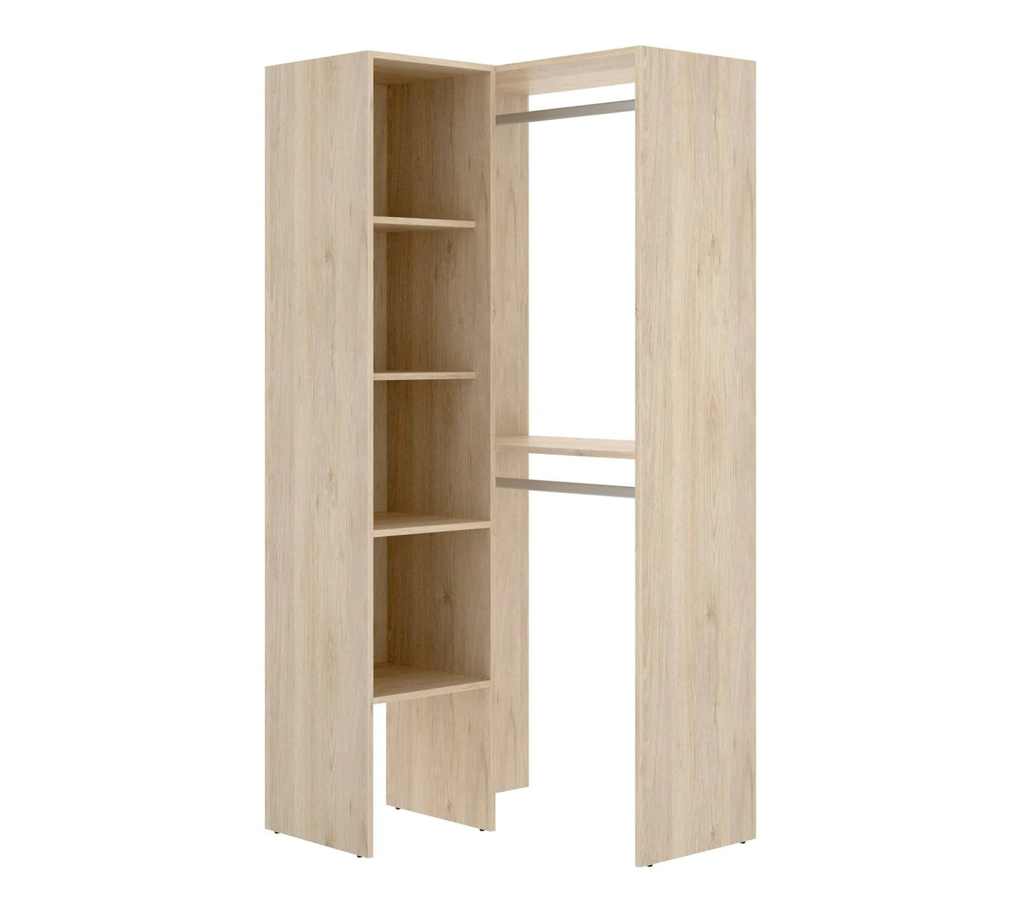 Armoire Dressing D'angle En Panneaux De Particules Mélaminés - L. 79.5 X P. 88.5 X H. 185 Cm