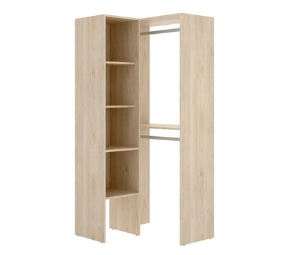 Armoire Dressing D'angle En Panneaux De Particules Mélaminés - L. 79.5 X P. 88.5 X H. 185 Cm