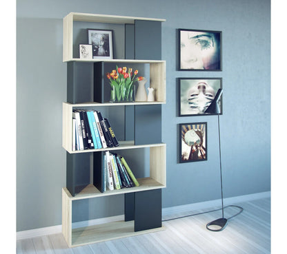 Bücherregal L. 80 cm CLASS Nachbildung Eiche/Schwarz