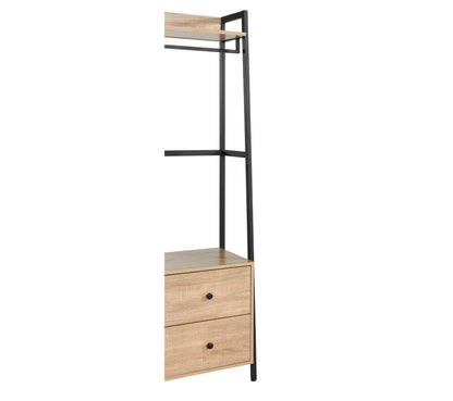 Ankleidezimmer-Set mit 2 Schubladen, L. 52 cm, BONO-Eiche und Schwarzimitation