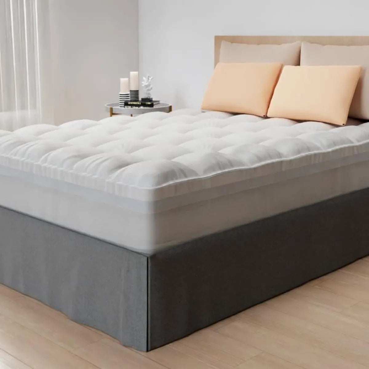 Surmatelas 140 x 190 Double Épaisseur 10 cm - 5cm Mémoire de Forme et Gel Rafraîchissant + Housse Lavable de 5cm en Microfibre