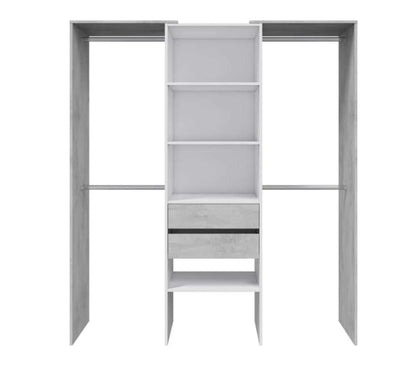 Arreglo vestidor Blanco/Cemento claro - Kiyin - L 179 XL 50 XH 202 Cm