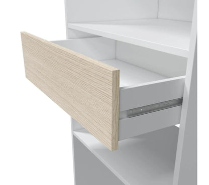 Configuración de vestidor reversible Blanco/roble - Daji - L 158 XL 40 XH 187 Cm