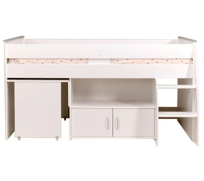 Lit combiné avec bureau 90x200 cm LOAN blanc