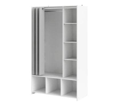 Kit vestidor con cortina gris L.105 cm OPTIMAL 2 blanco