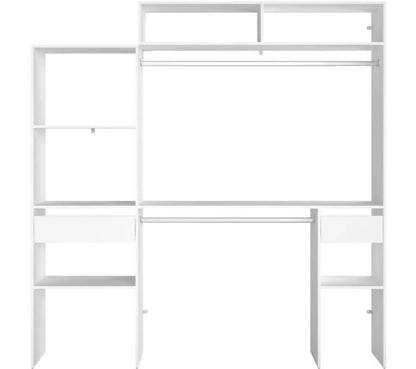 Artic Ekipa Erweiterbares Ankleideset – 2 Kleiderschränke + 2 Schubladen + 1 Anbaueinheit – L198 x T40 x H202 cm