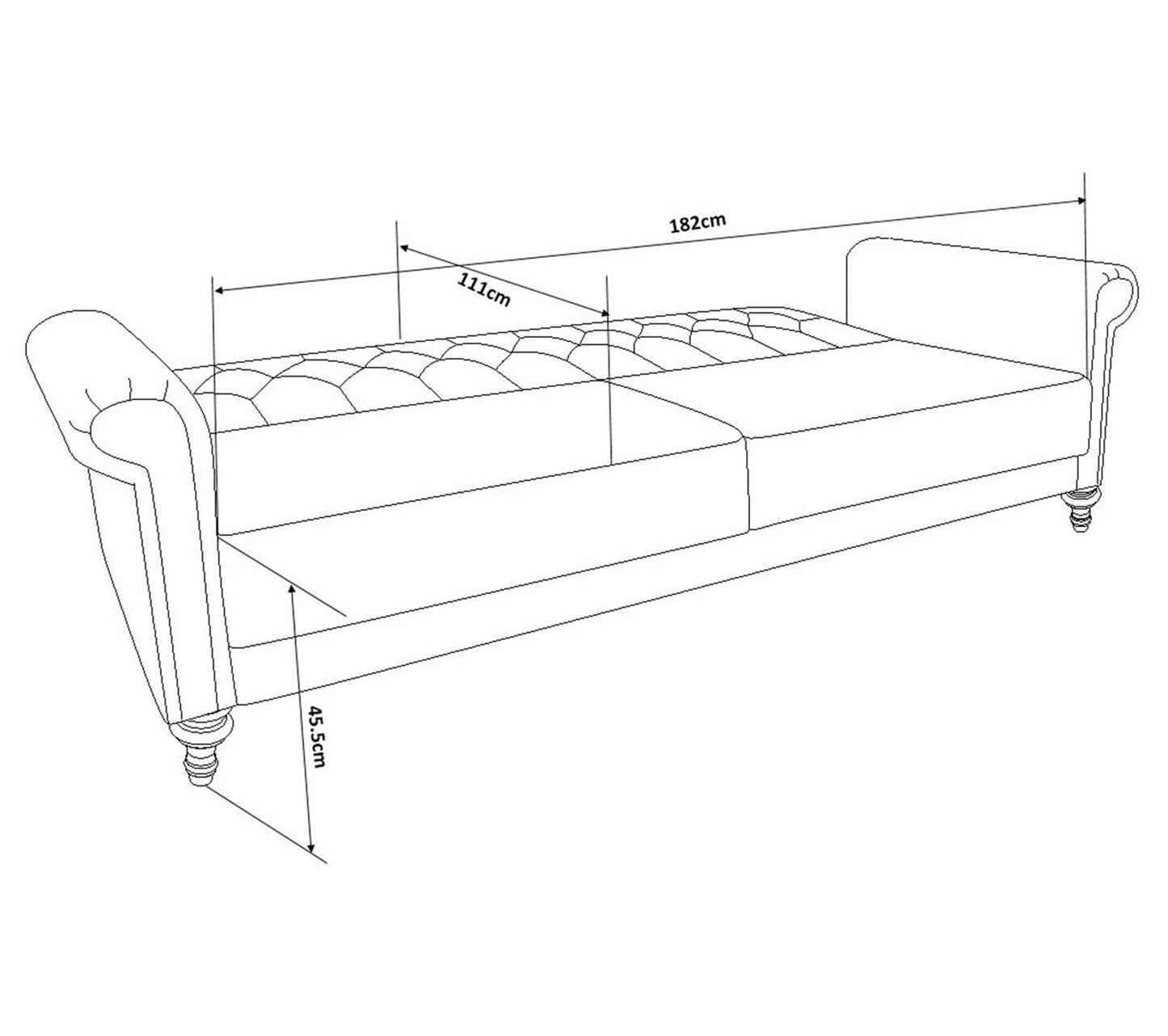 3-Sitzer-Umbausofa COLETTA Vintage-Stoff