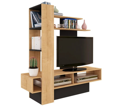 Mueble TV OSTRA imitación roble y negro