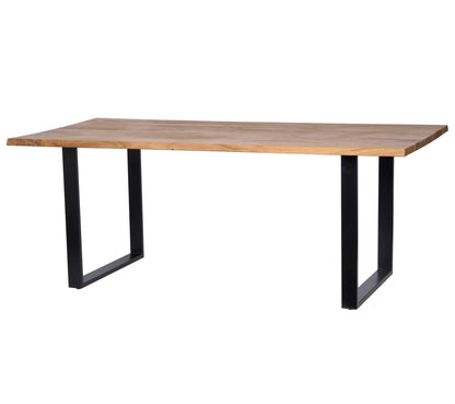 Table de séjour L.200 x l.100 cm VATIRA acacia et noir