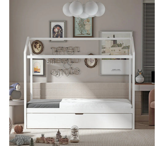 Cama cabina INOA 90x190 cm 1 cajón Blanco