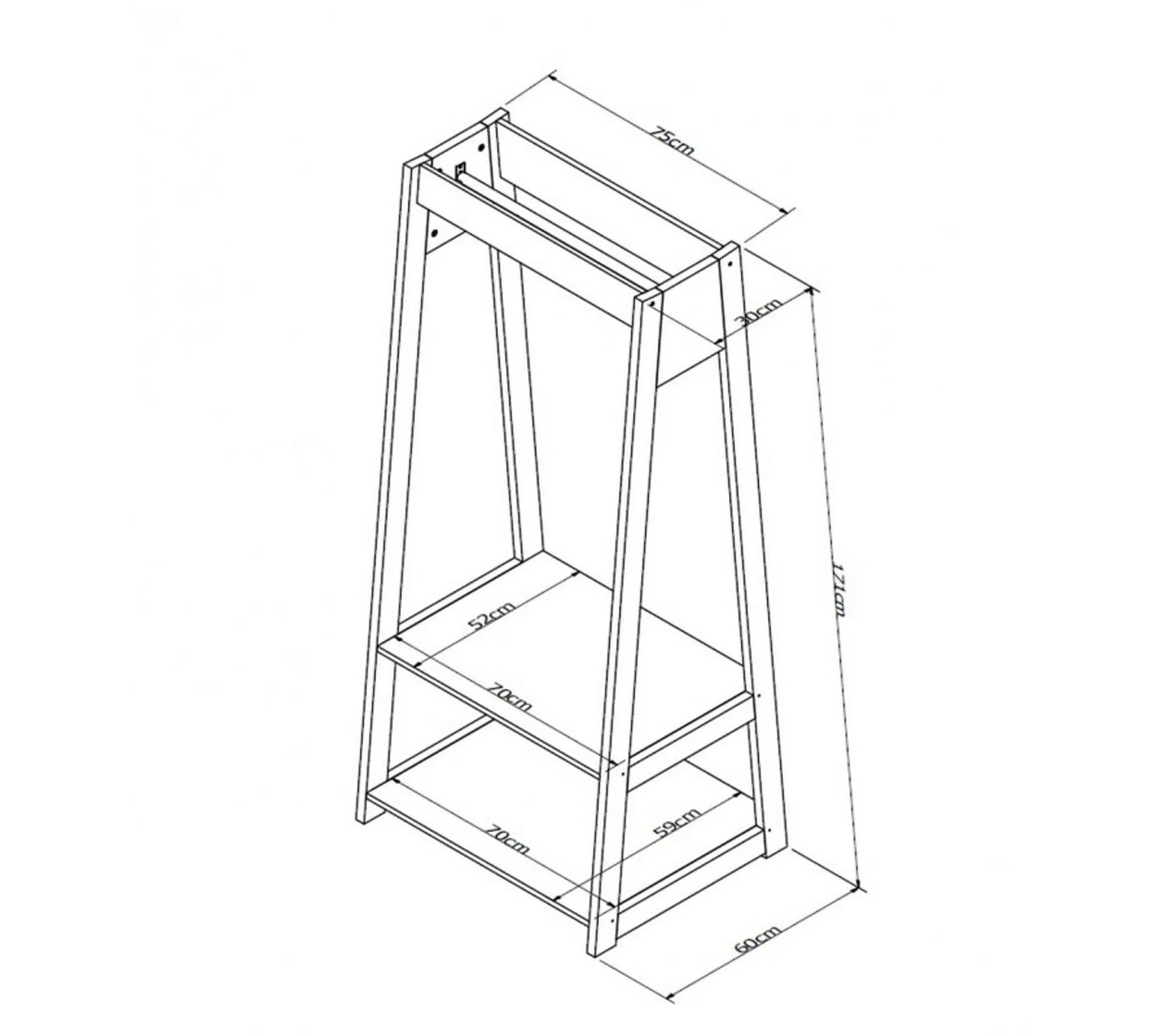 Mueble Armario 2 Baldas Castaño Y Negro