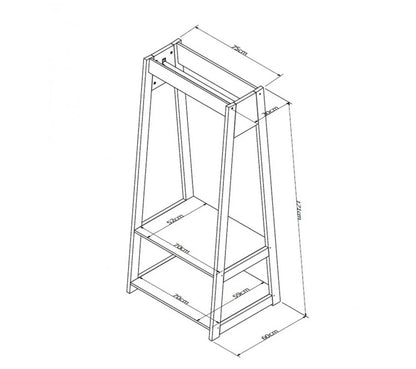 Meuble Penderie 2 Etagères Chataignier Et Noir