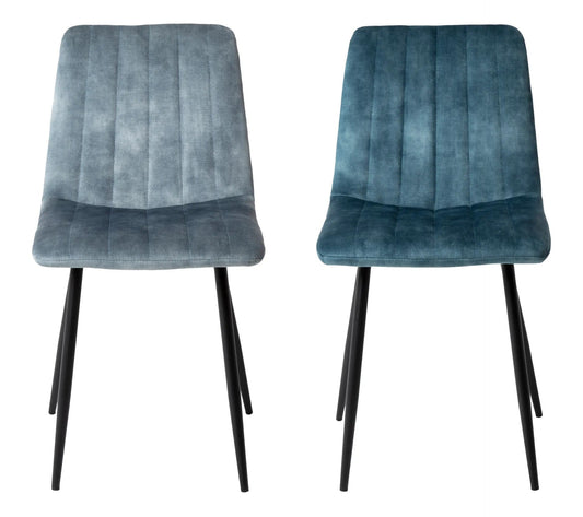 Lot de 2 chaises DIANE en velours bleu