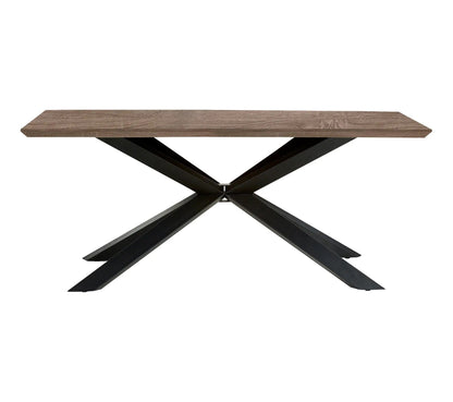 Table à manger L.180 cm ARYA imitation chêne gris et noir