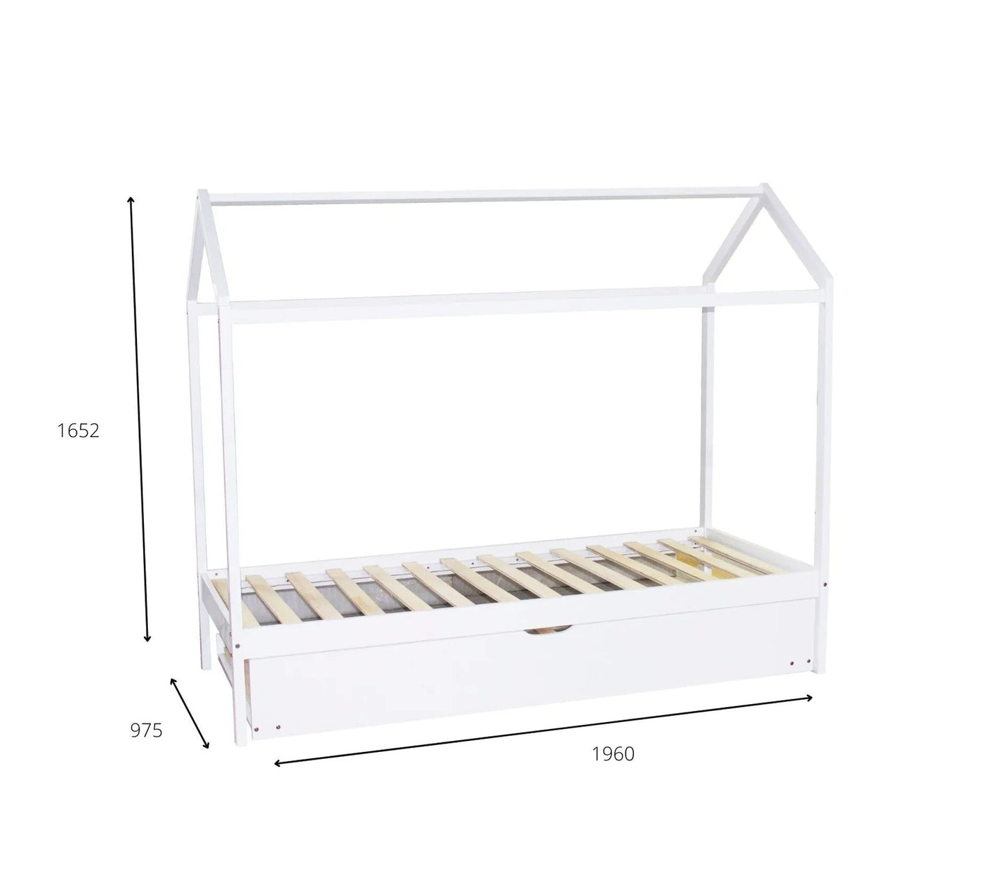 Cama cabina INOA 90x190 cm 1 cajón Blanco