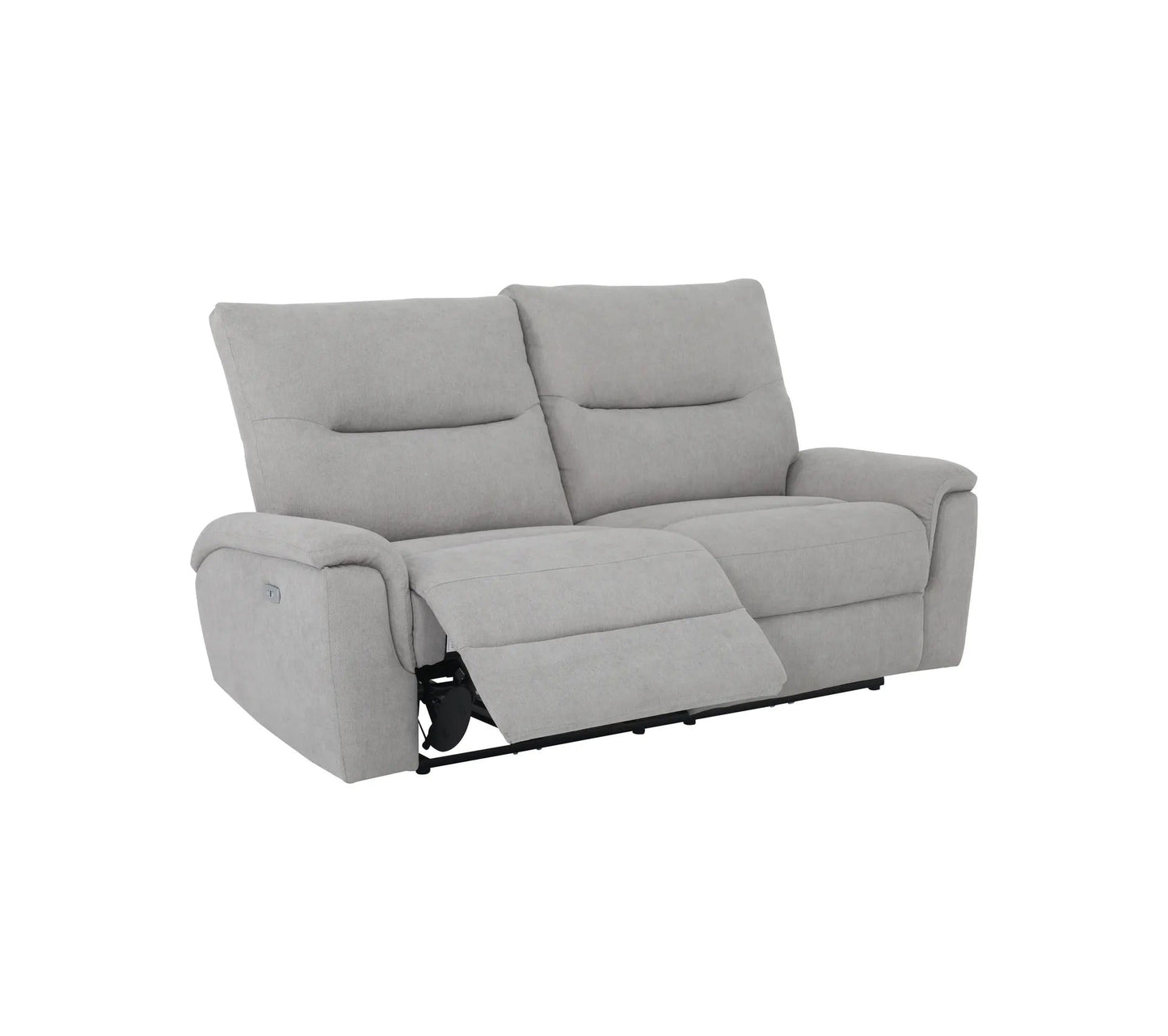 Elektrisches 3-Sitzer-Relaxsofa ATOW aus hellgrauem Stoff