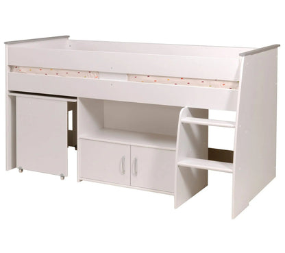 Lit combiné avec bureau 90x200 cm LOAN blanc