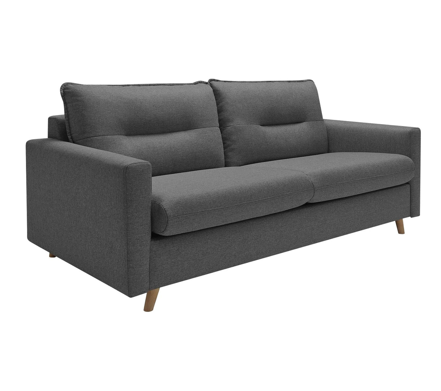 Canapé 3 places convertible semi-express SINKI tissu gris anthracite couchage 182x142cm