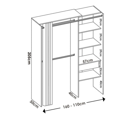 Armoire Dressing Extensible En Panneau De Particules Coloris Chêne Naturel