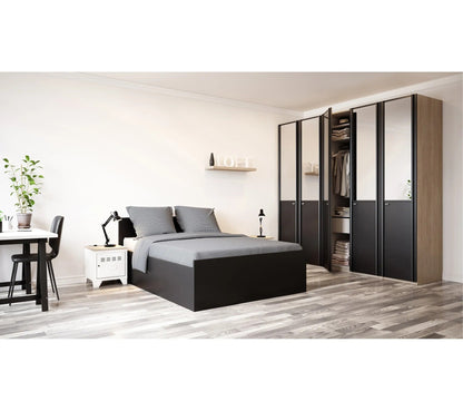 Porte L50 cm Atelier Extenso Noir/ Miroir