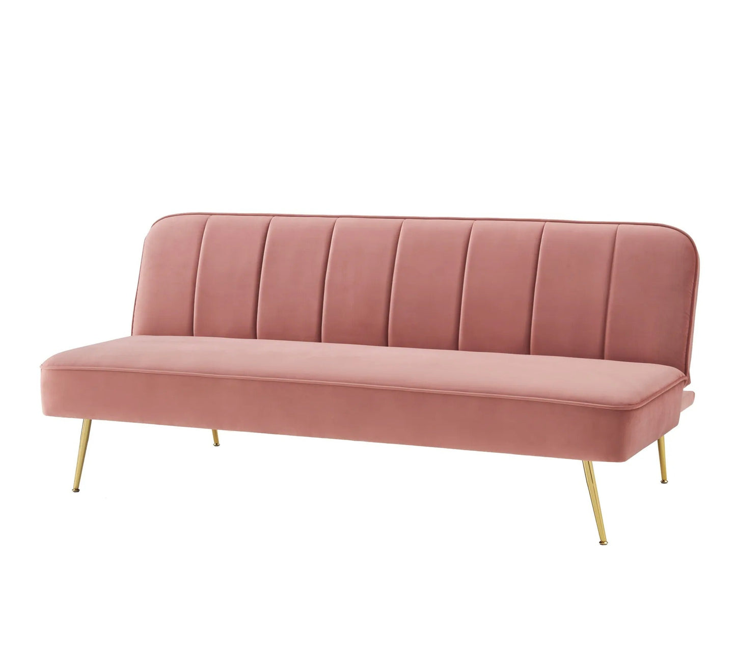 Banquette 3 places convertible LILY en velour rose