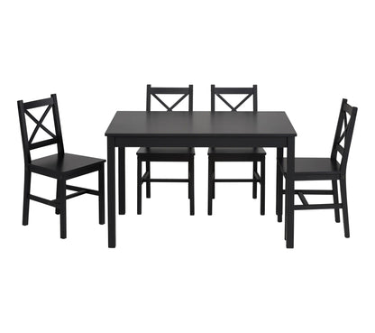 Mesa de comedor + 4 sillas OWEN negras