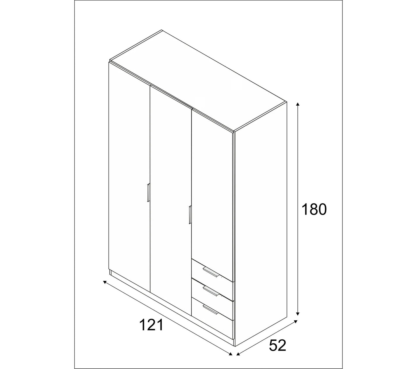 Mueble ZOA 3 cajones y 3 puertas Blanco y roble