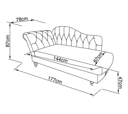 Méridienne convertible avec coffre LALOU Tissu gris