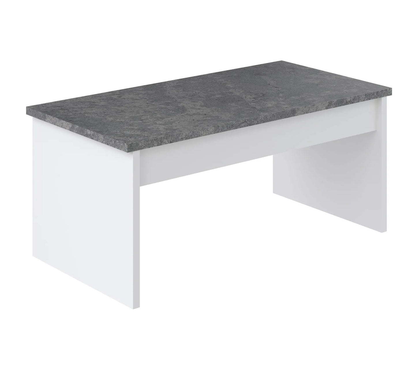 Table basse avec plateau relevable YANA Blanc et imitation béton