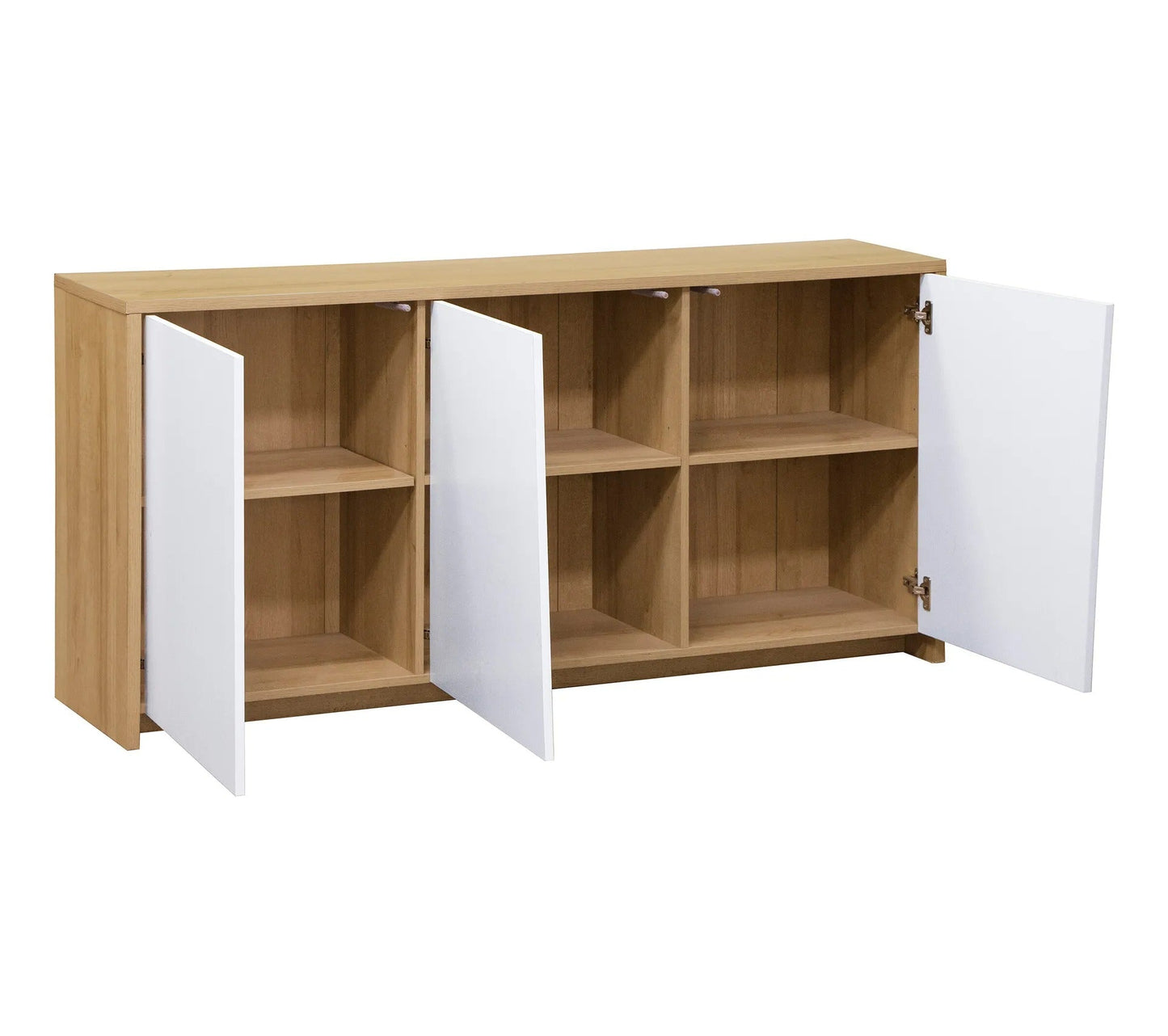 ESSENTIAL 3-türiges Sideboard, Eichenimitat und Weiß