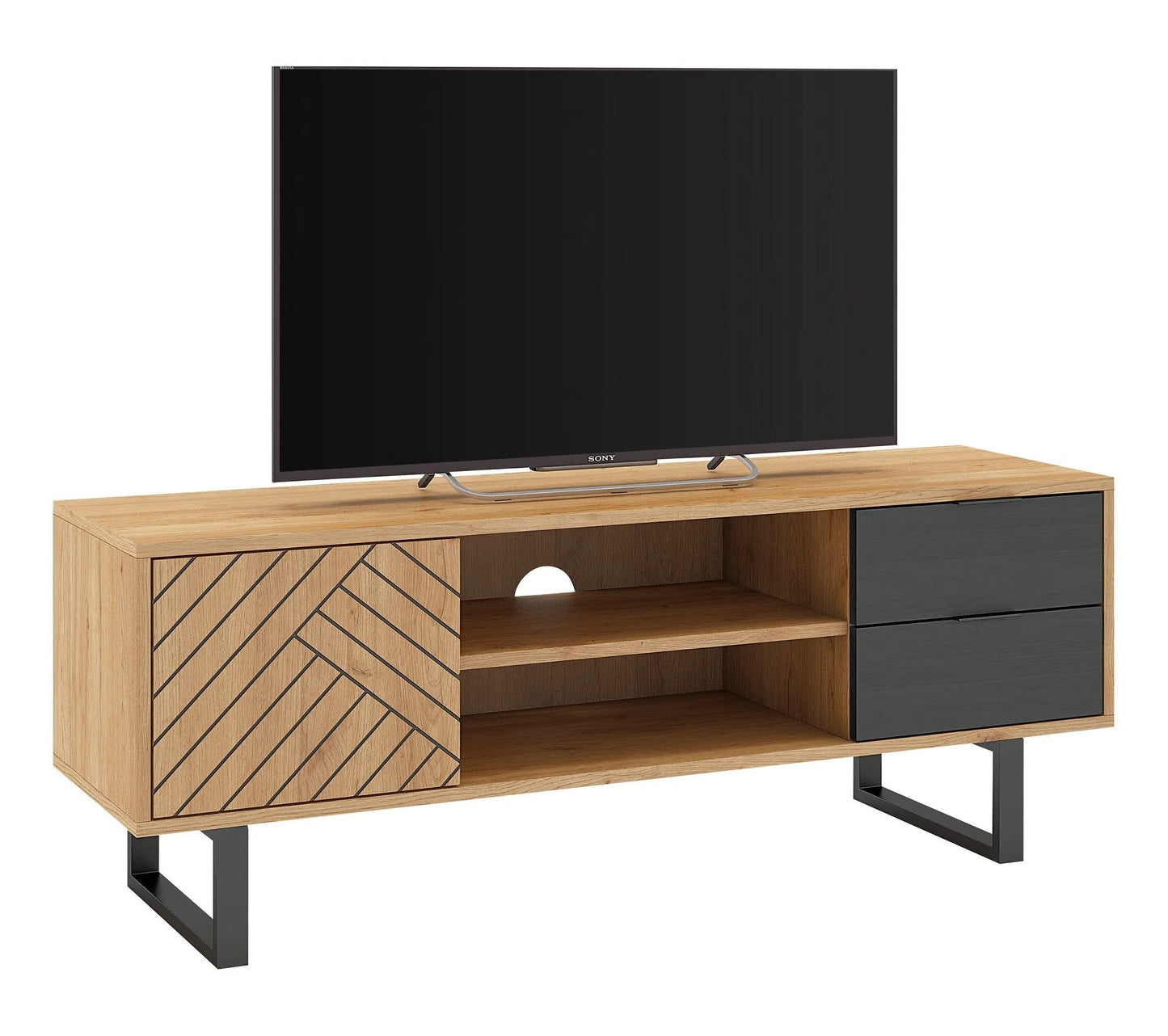 Mueble TV VANIA imitación roble 140cm