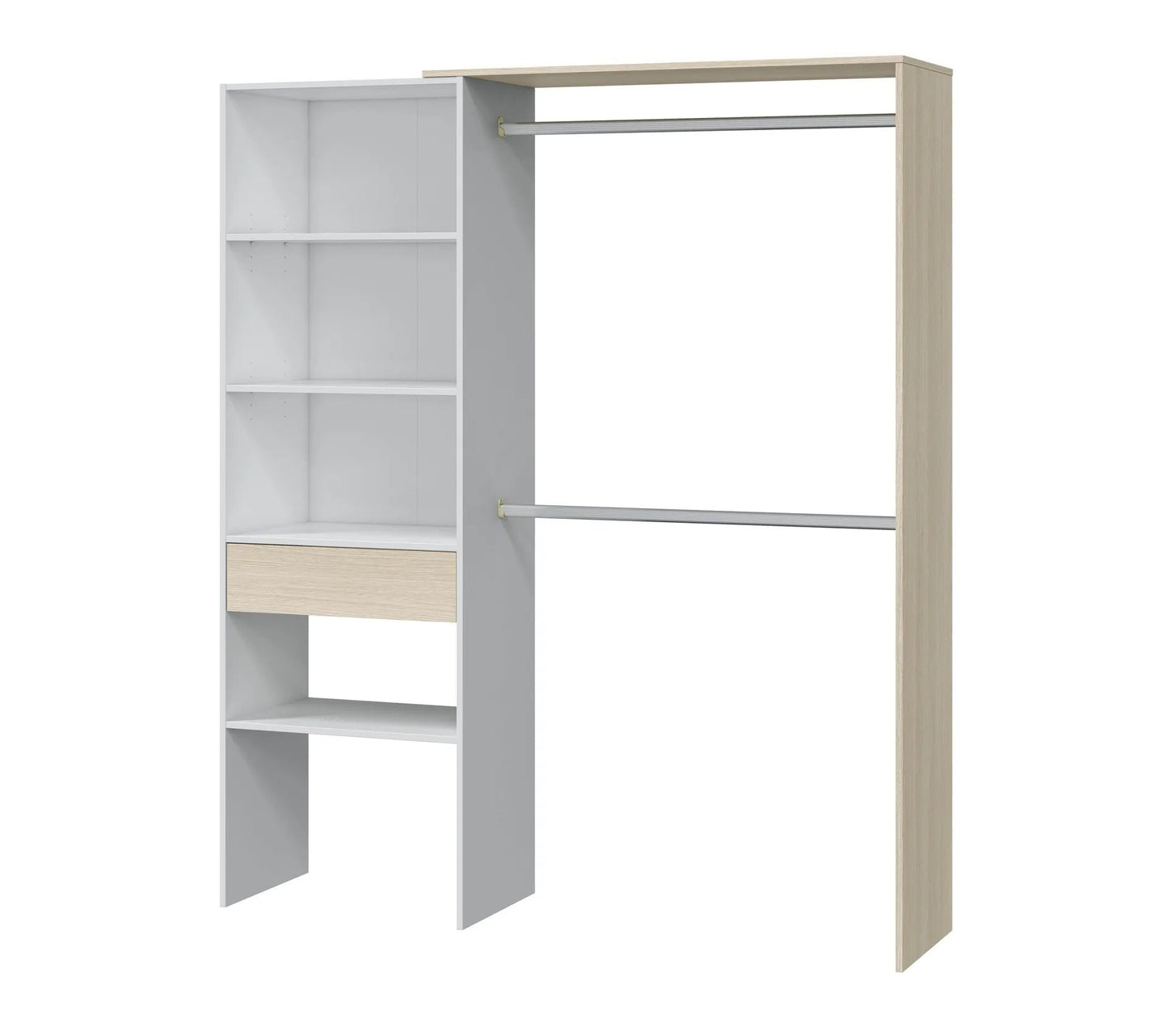 Armoire dressing CAMILA imitation Chêne et blanc